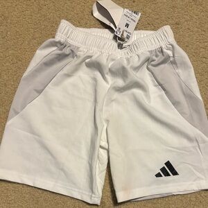 Adidas youth medium White and Gray soccer/futbol shorts Shorts